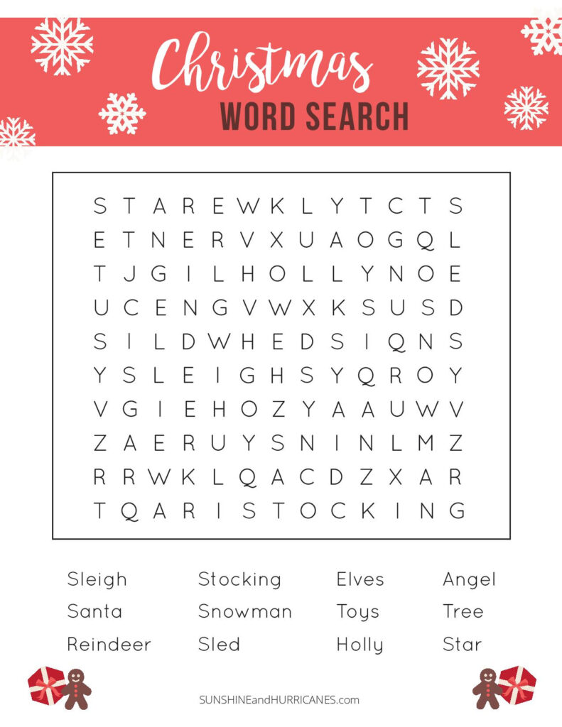 Printable Christmas Word Search A Fun Holiday Activity For Printable Christmas Word Search A Fun Holiday Activity For