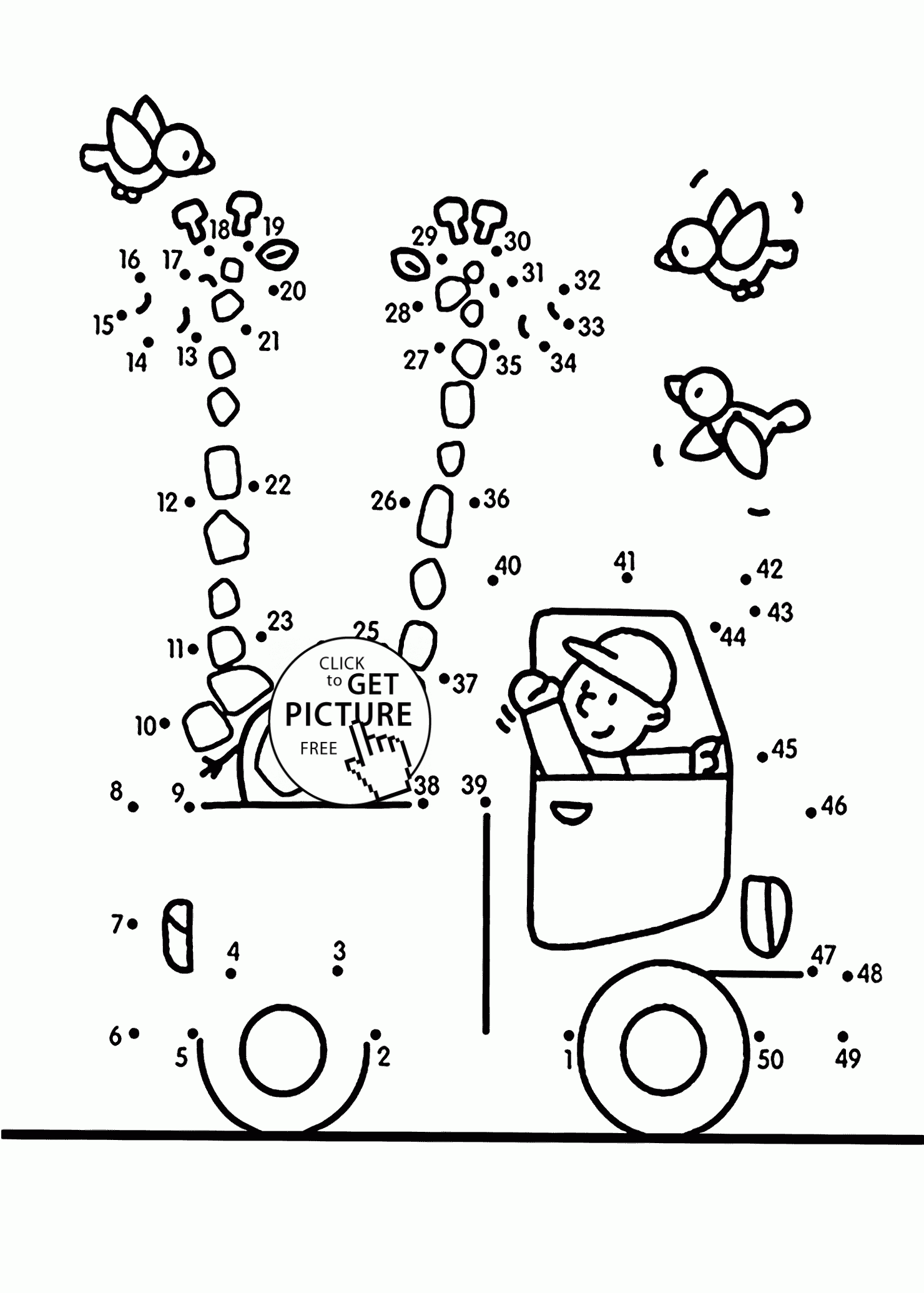 Printable Coloring Connect The Dots Pages Forids Disney To