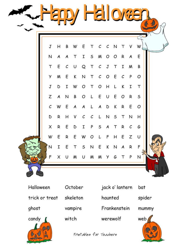 Printable Coloring Pages For Kids Halloween Activities Word