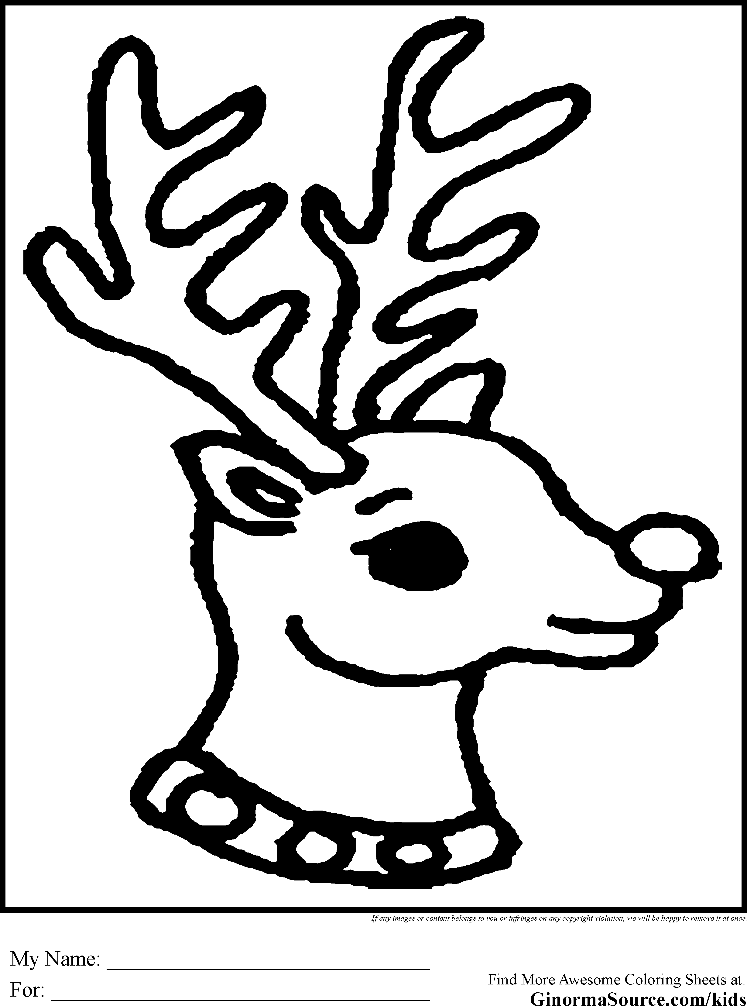 Printable Coloring Reindeer Sheet Santa Wild Christmas And