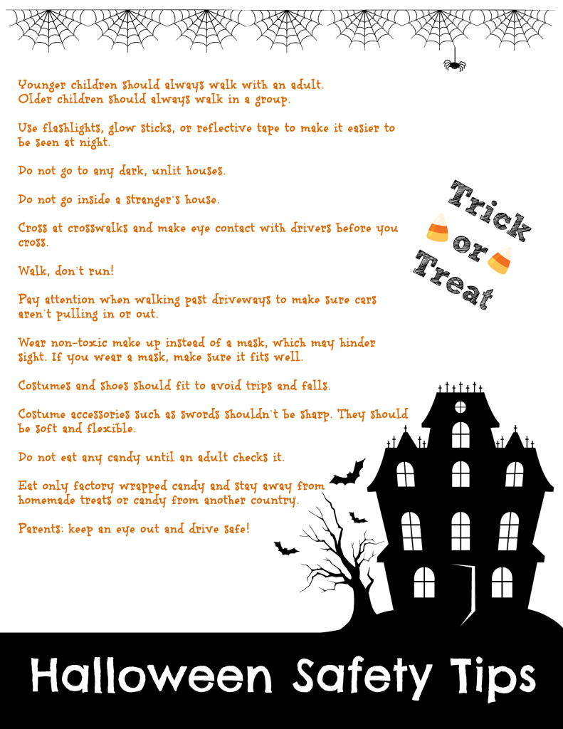 Printable} Halloween Safety Tips - The Frugal Fairy