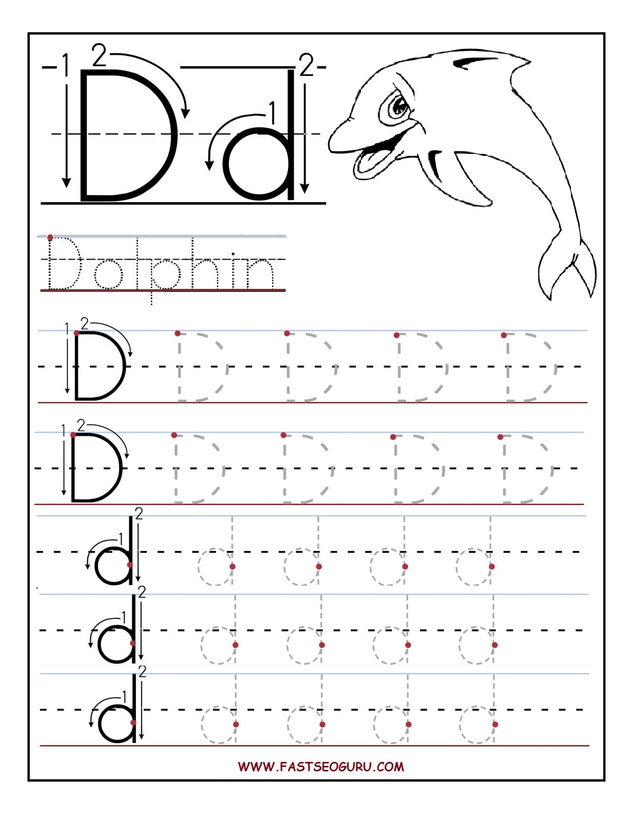 Printable Letter D Tracing Worksheets For Preschool with regard to Letter D Tracing Sheet