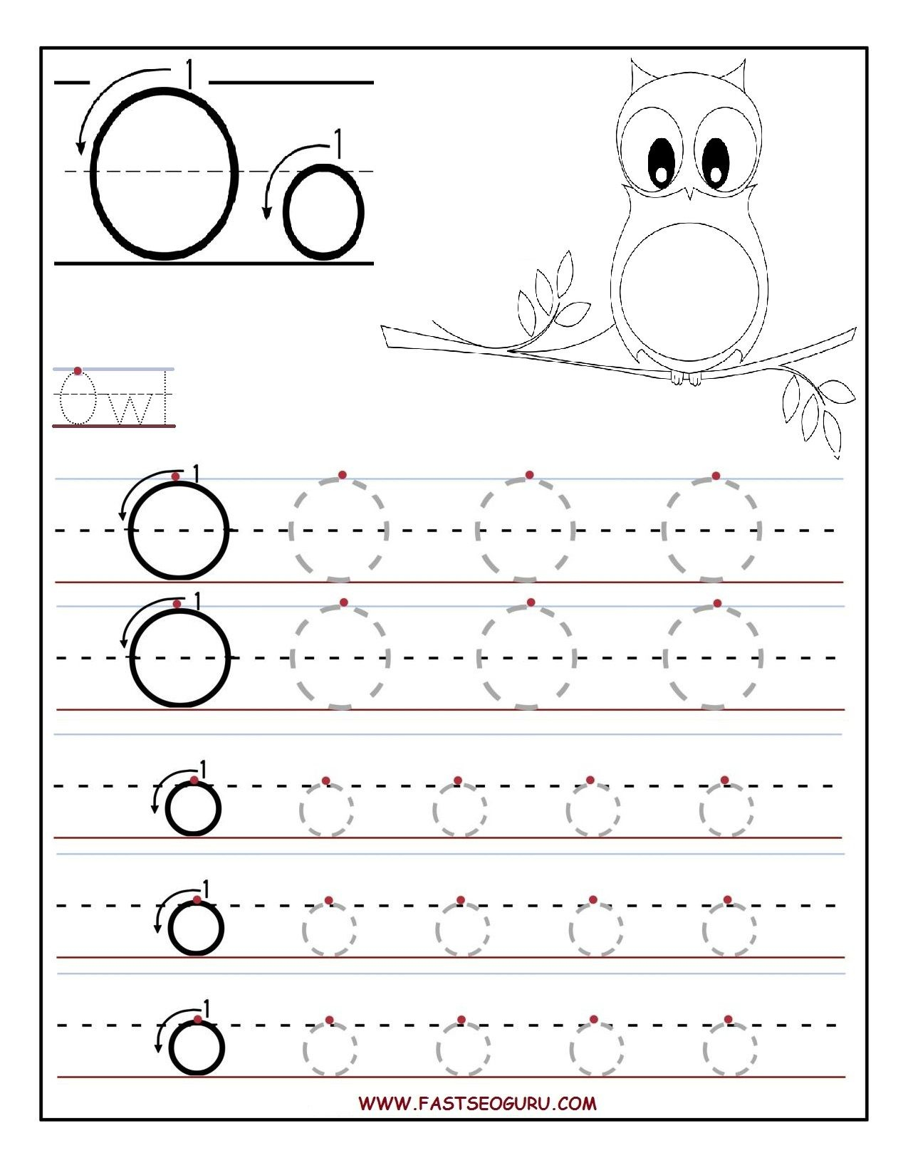 Printable Letter O Tracing Worksheets For Preschool intended for Letter O Tracing Preschool