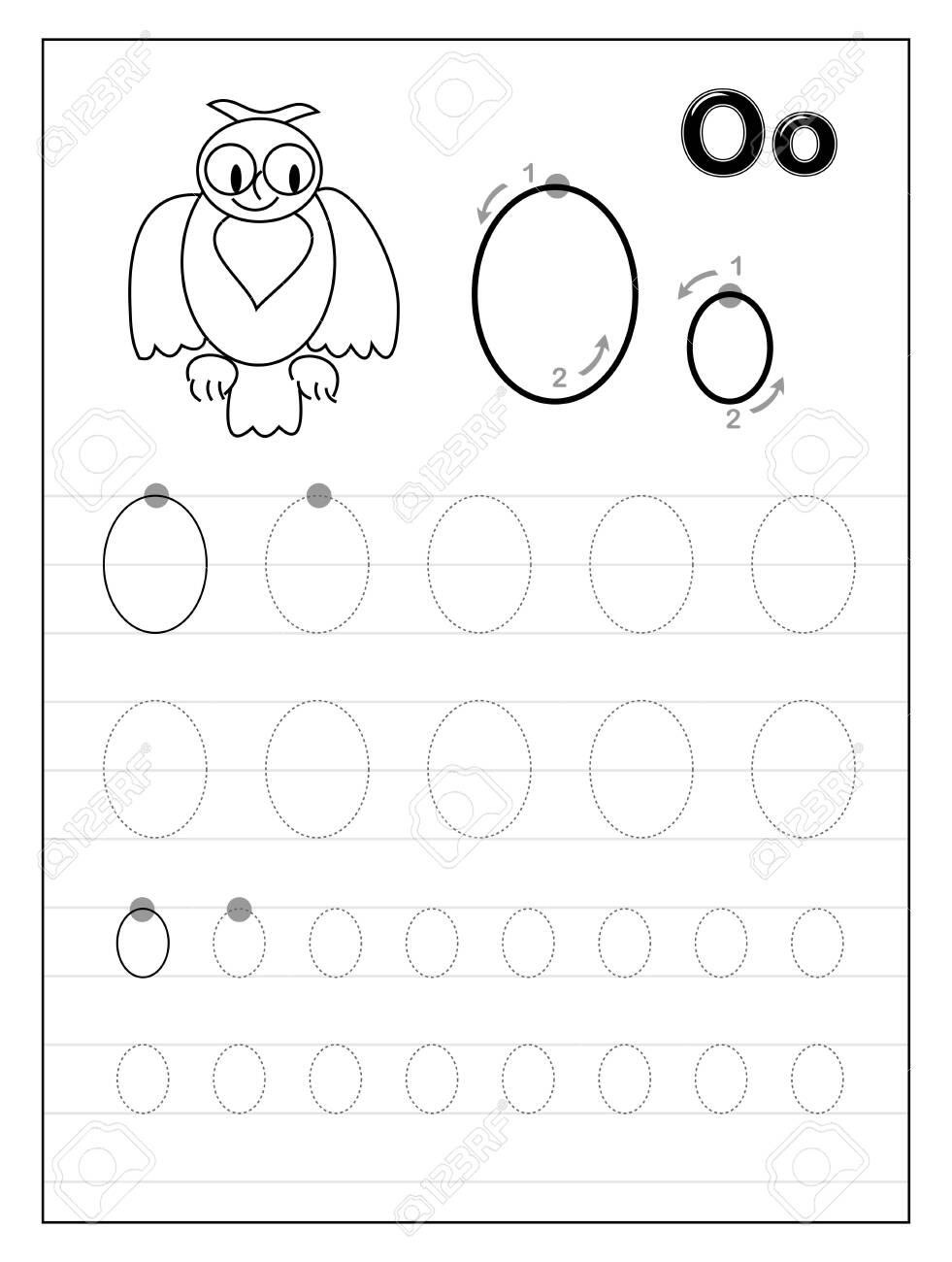 Printable Letter Tracing Alphabet O Black And White throughout Letter O Tracing Preschool