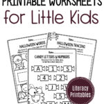 Printable Literacy Halloween Preschool Worksheets