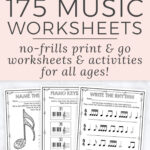 Printable No Frills Music Worksheets For Elementary On Best