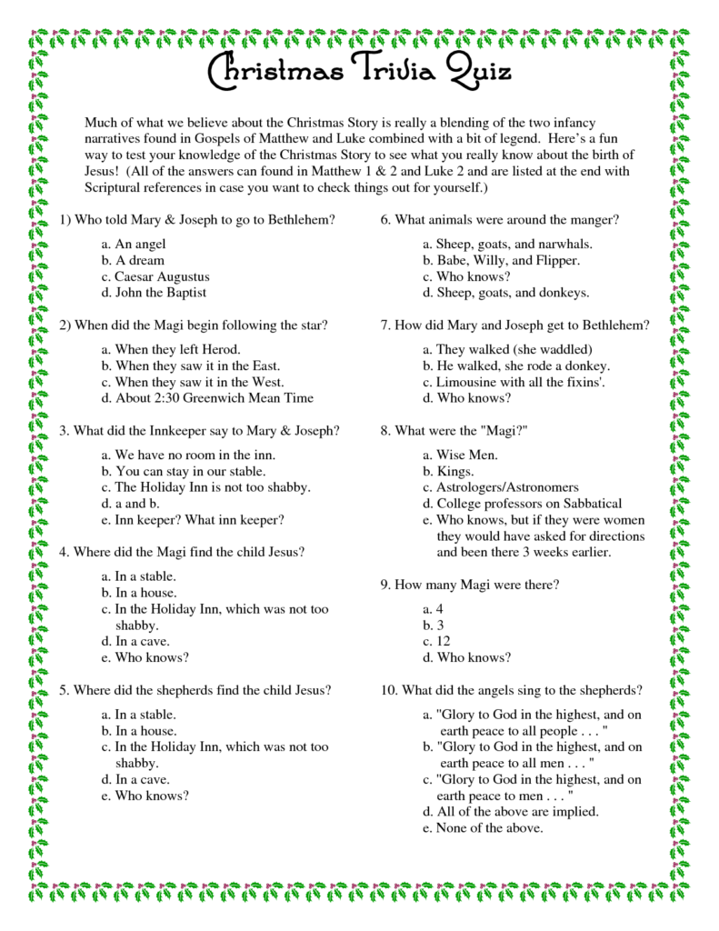 Printable+Christmas+Trivia+Questions+And+Answers | Christmas
