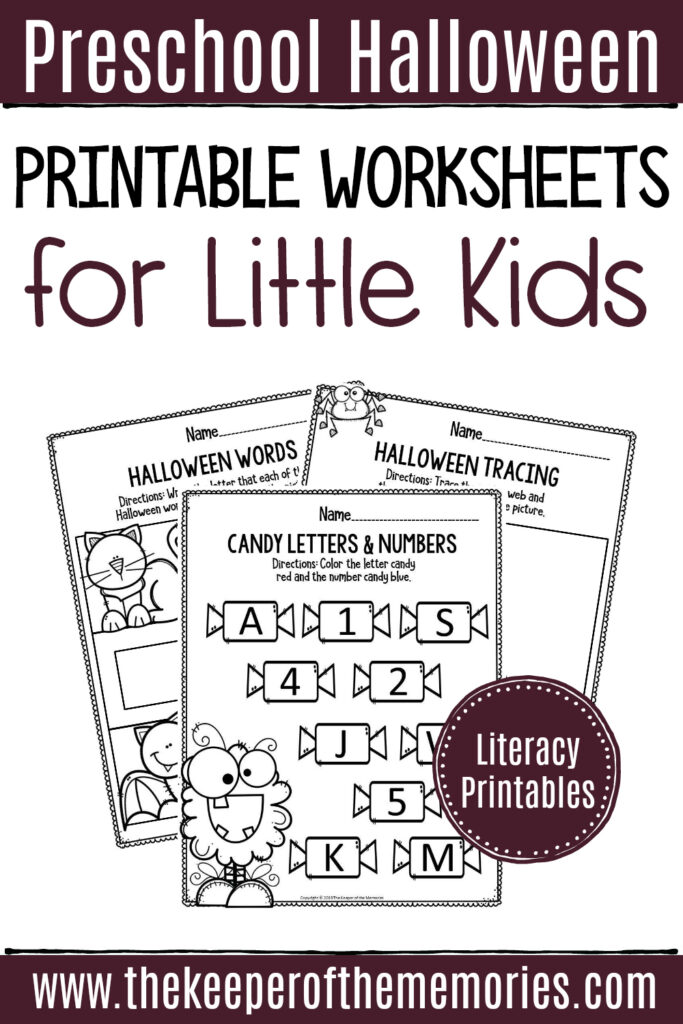 Printableracy Halloween Preschool Worksheets Reading Numbers