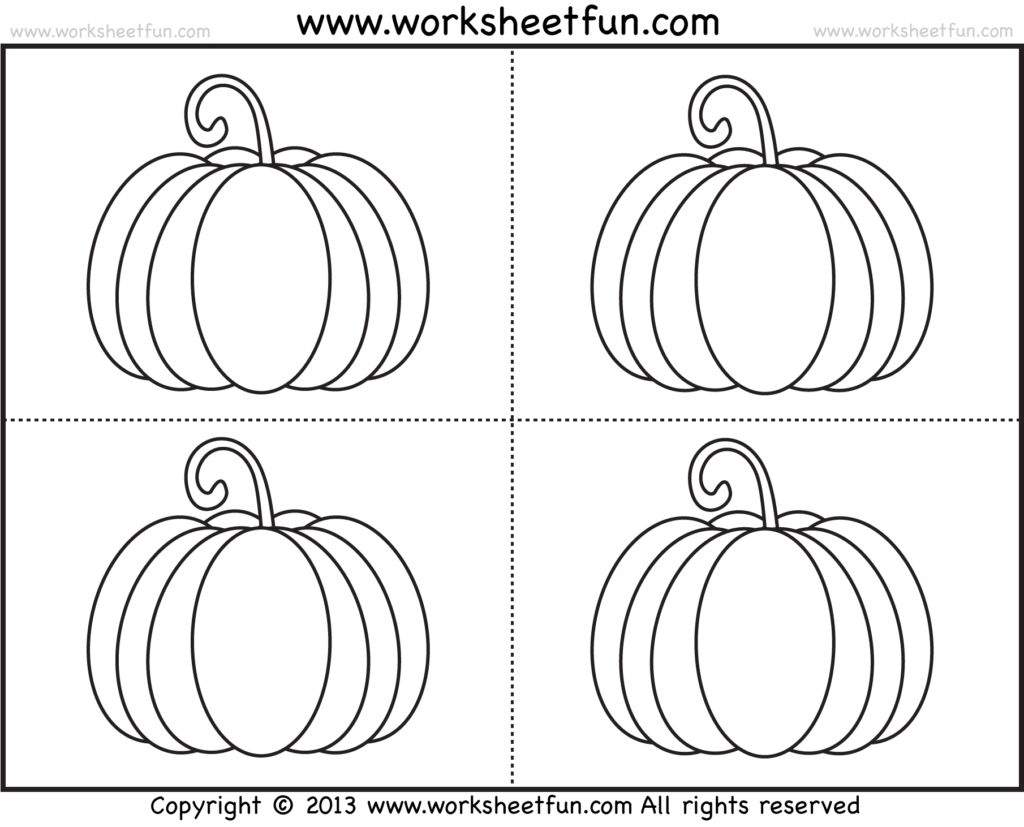 Pumpkin Coloring – 3 Worksheets / Free Printable Worksheets