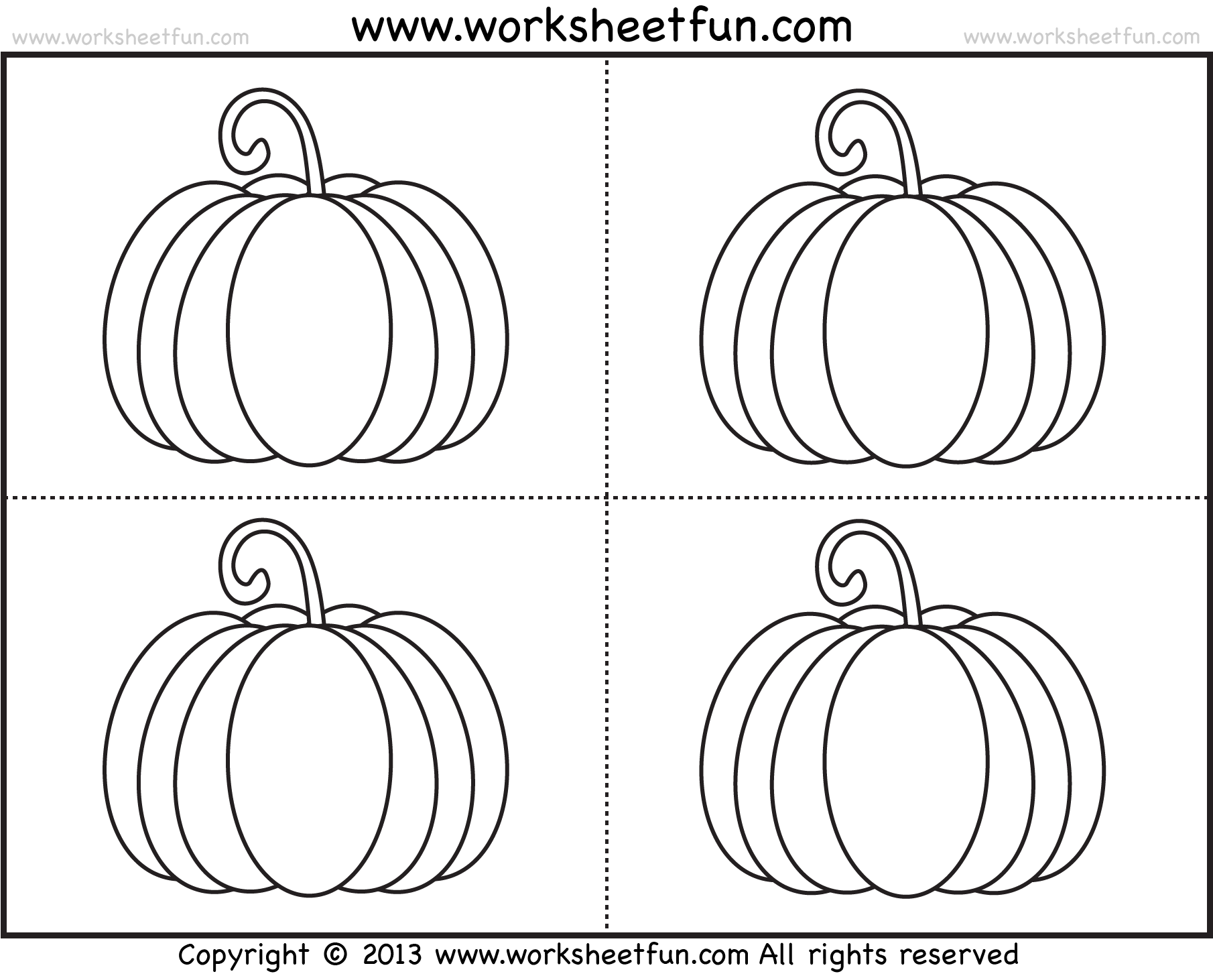 Pumpkin Coloring – 3 Worksheets / Free Printable Worksheets