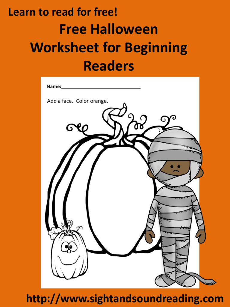 Pumpkin Kindergarten Phonics Worksheet | Printable