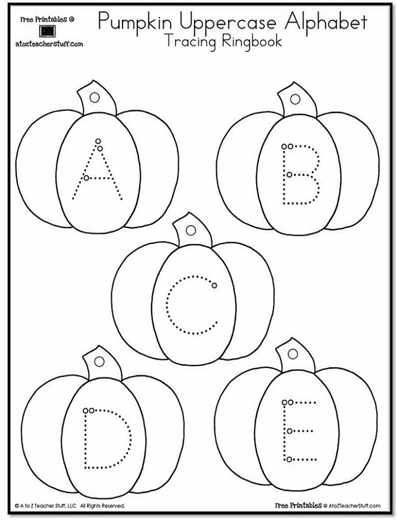 Pumpkin Lowercase And Uppercase Tracing Alphabet | A To Z