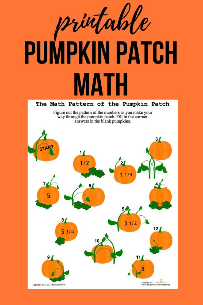 Pumpkin Patch Math | Worksheet | Education | Pumpkin