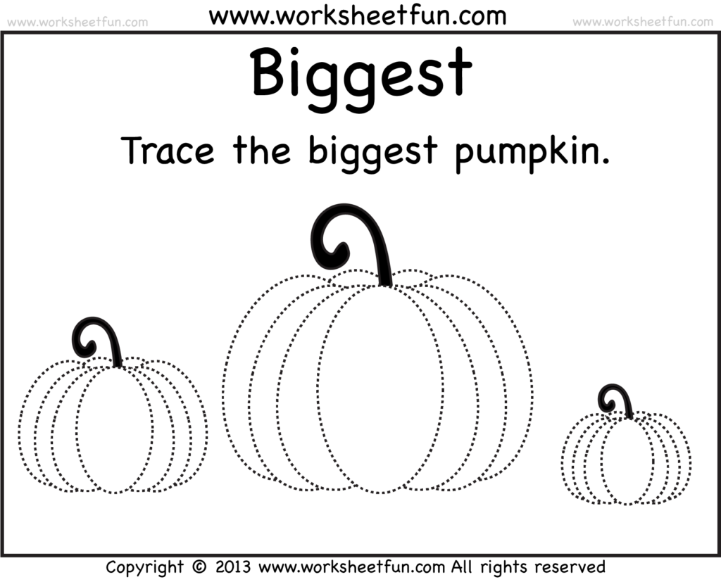 Pumpkin Tracing – 2 Worksheets / Free Printable Worksheets