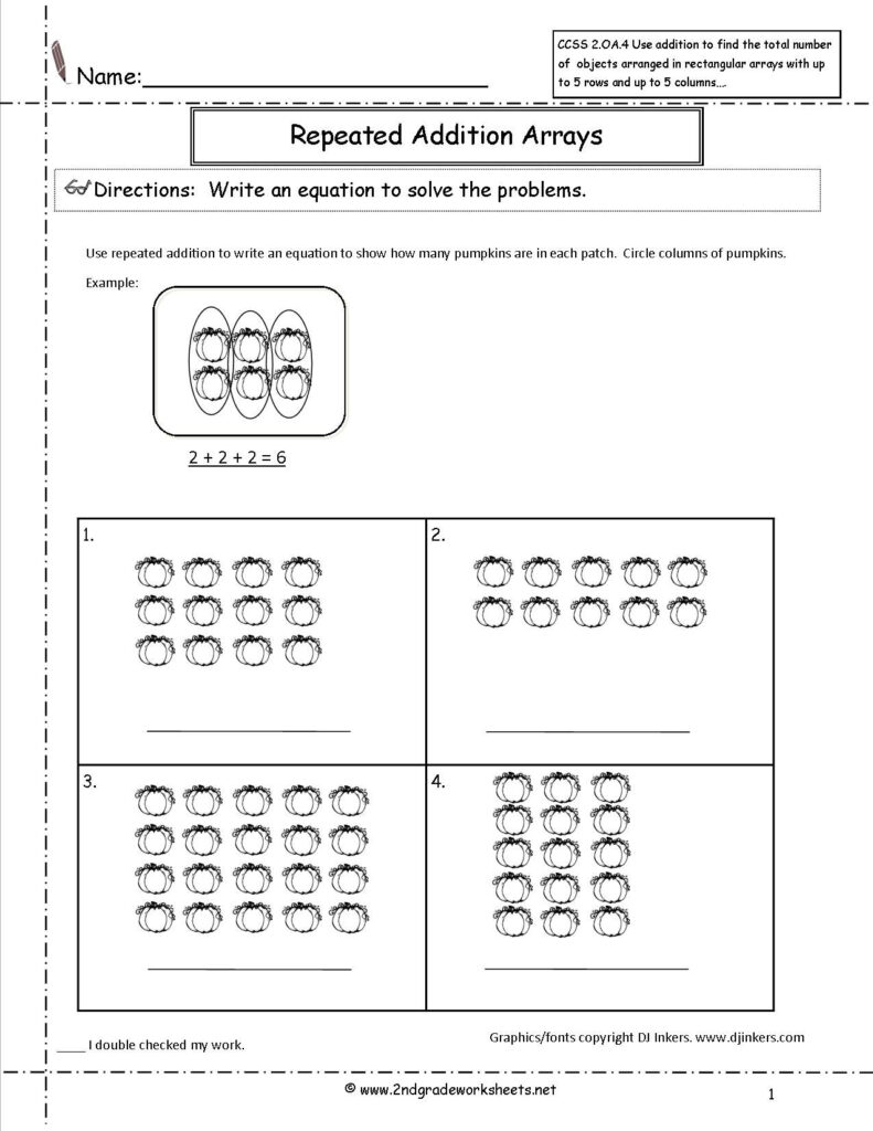 Pumpkins Repeated Addition Worksheet | Repeated Addition