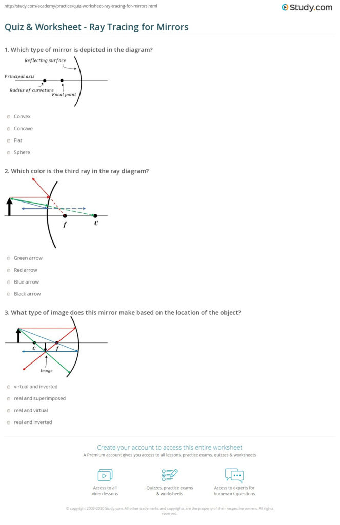Quiz & Worksheet   Ray Tracing For Mirrors | Study