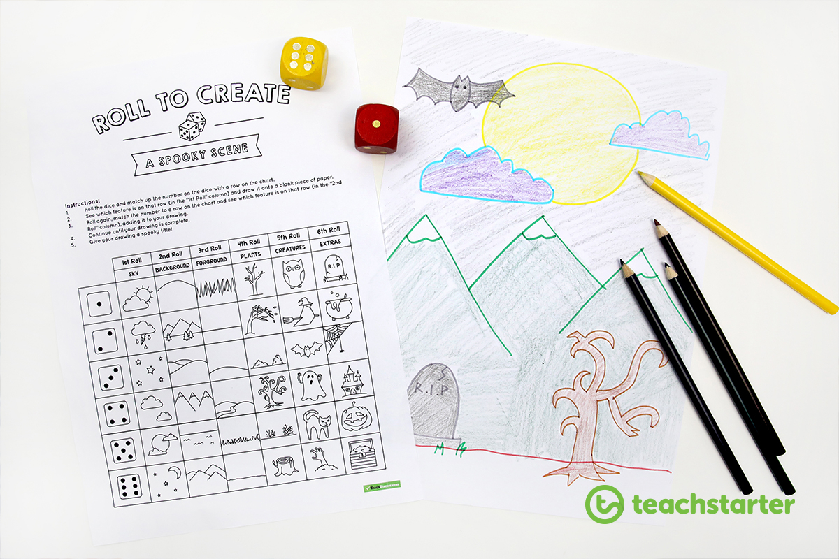 Ridiculously Fun &amp;quot;roll A Story&amp;quot; Printable Halloween Worksheets