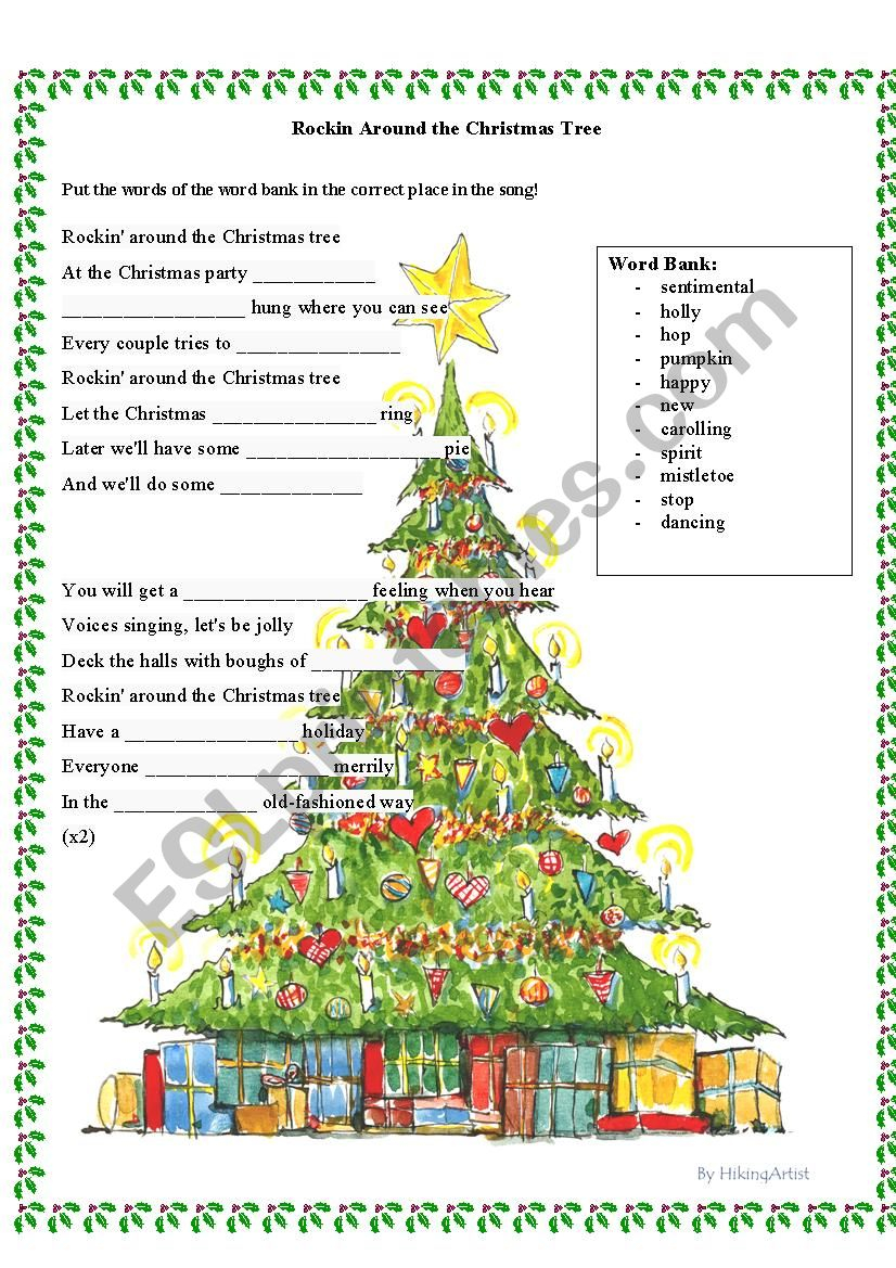 Rockin´ Around The Christmas Tree - Esl Worksheetalyra3