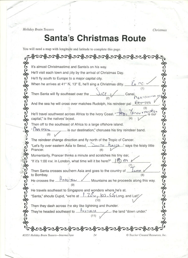Santa's Christmas Route | Mathewsohan