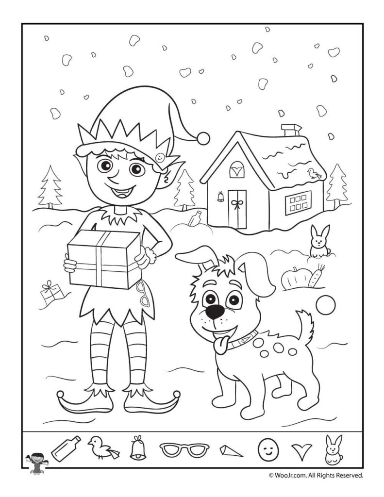 Santa's Helpers Christmas Hidden Picture Page | Woo! Jr