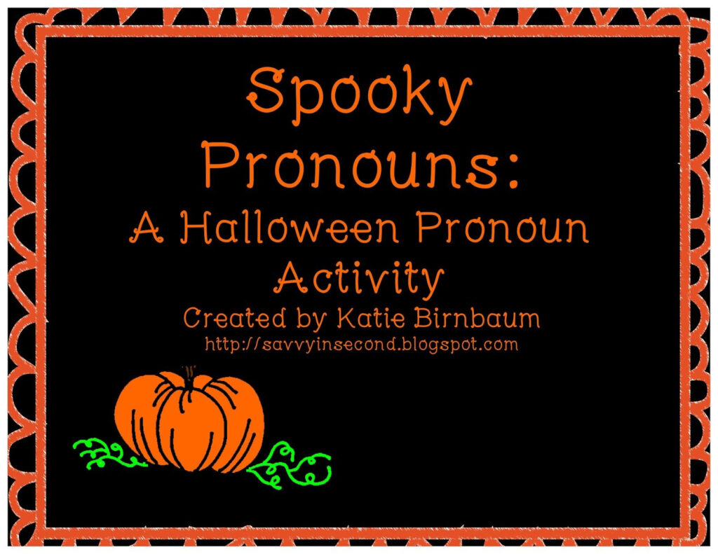 Savvy In Second | Pronoun Activities, Halloween Literacy