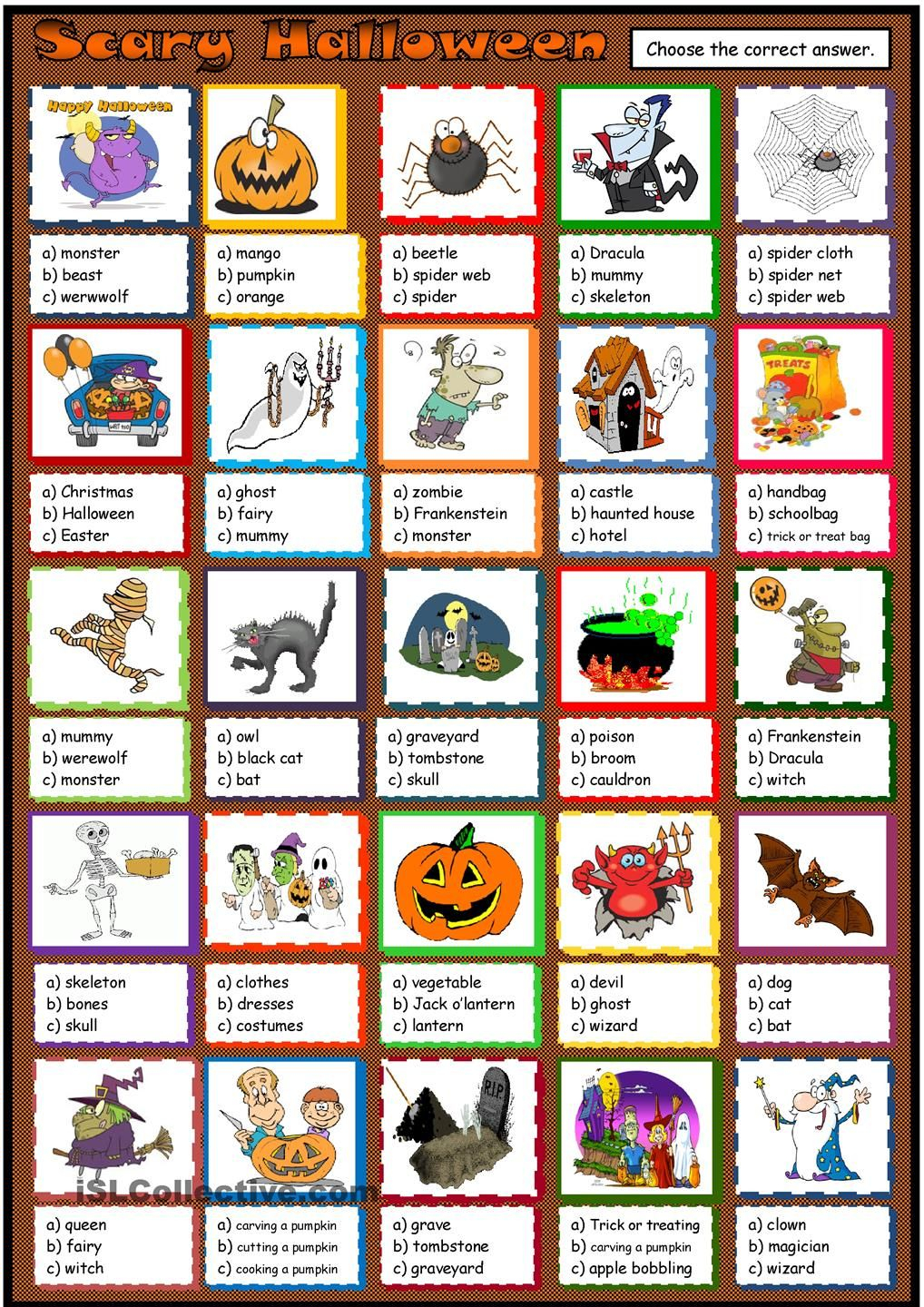 Scary Halloween | Halloween Worksheets, Halloween Lesson