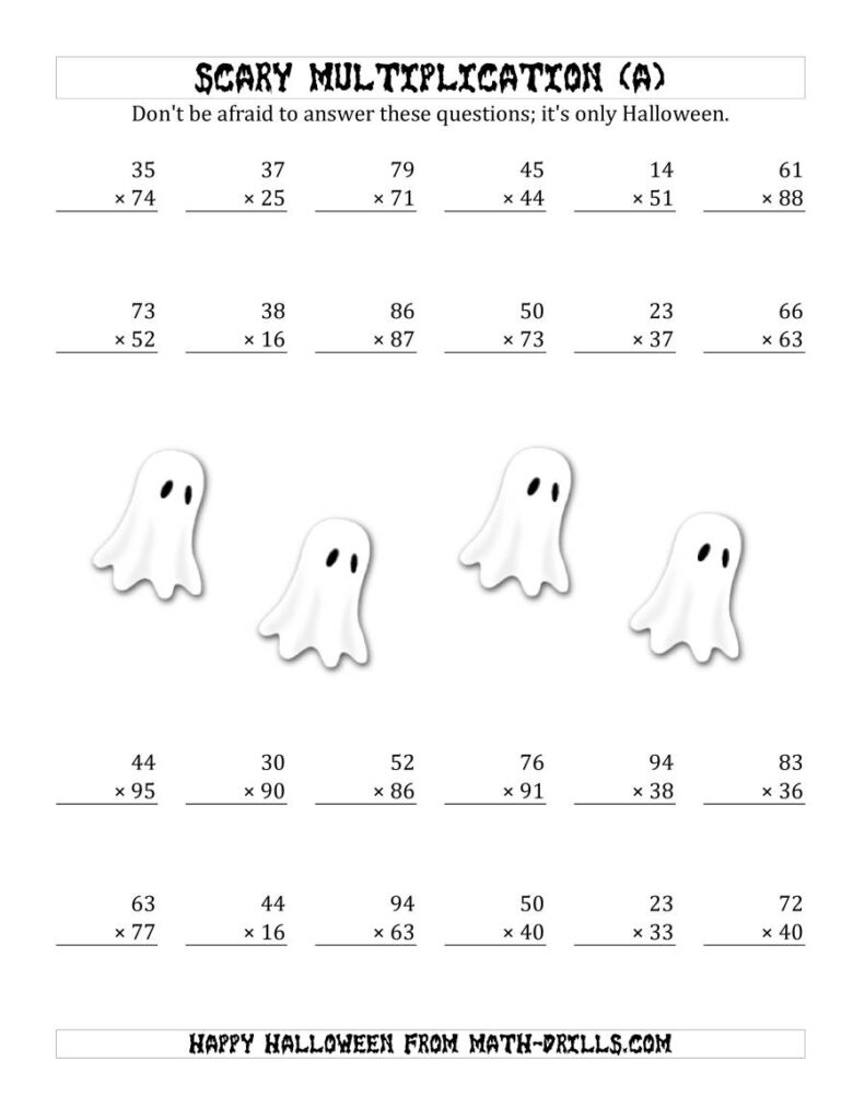 Scary Multiplication (2 Digit2 Digit) (A)