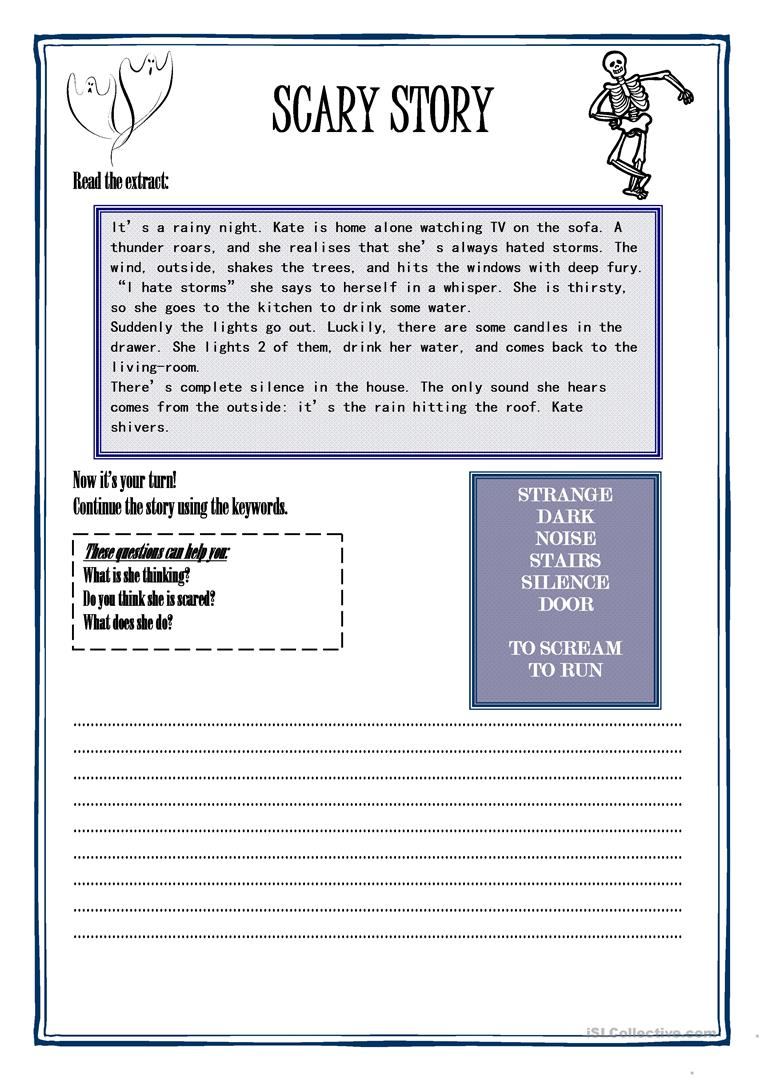 Scary Story - English Esl Worksheets For Distance Learning