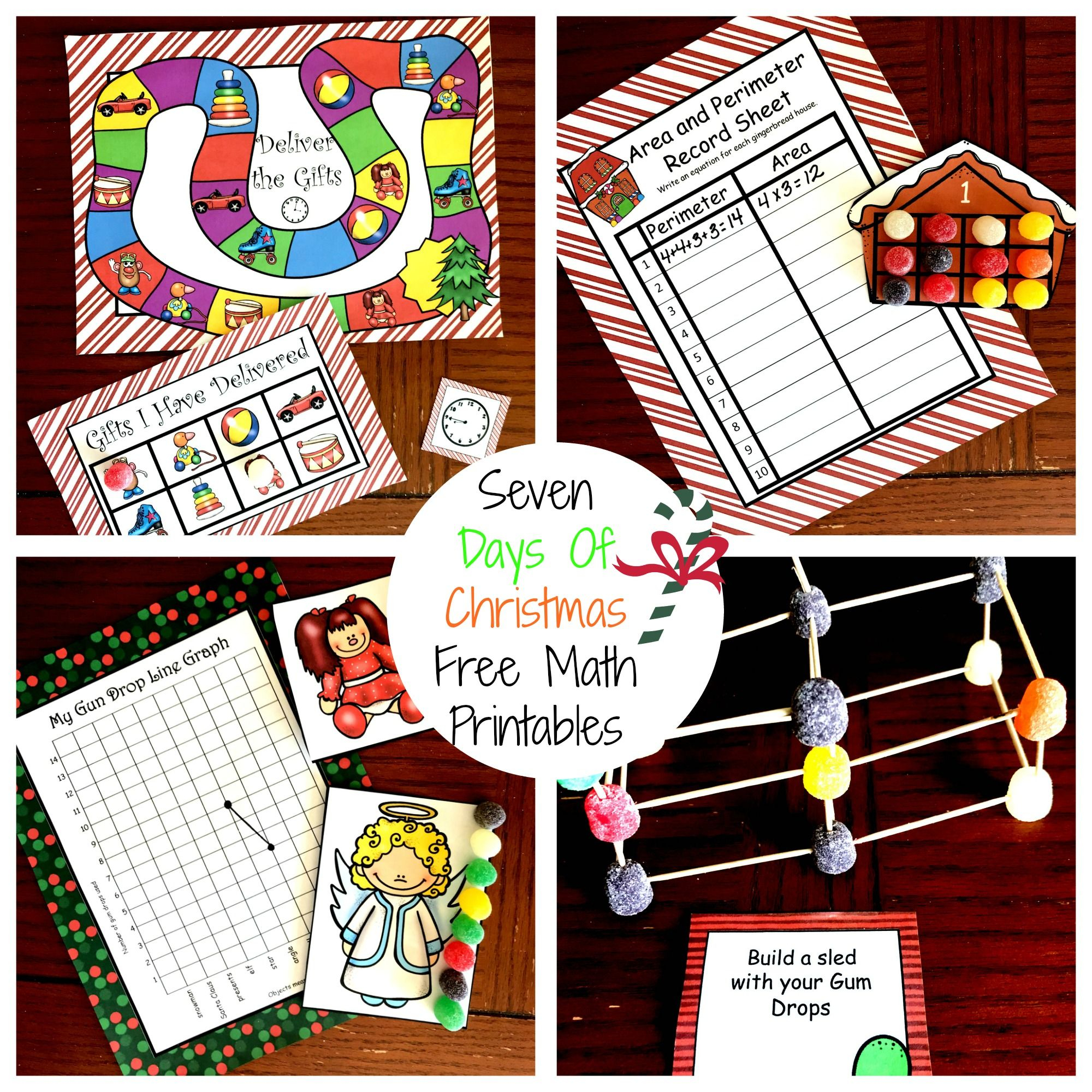 Seven Days Of Free Christmas Math Printables For K - 5Th