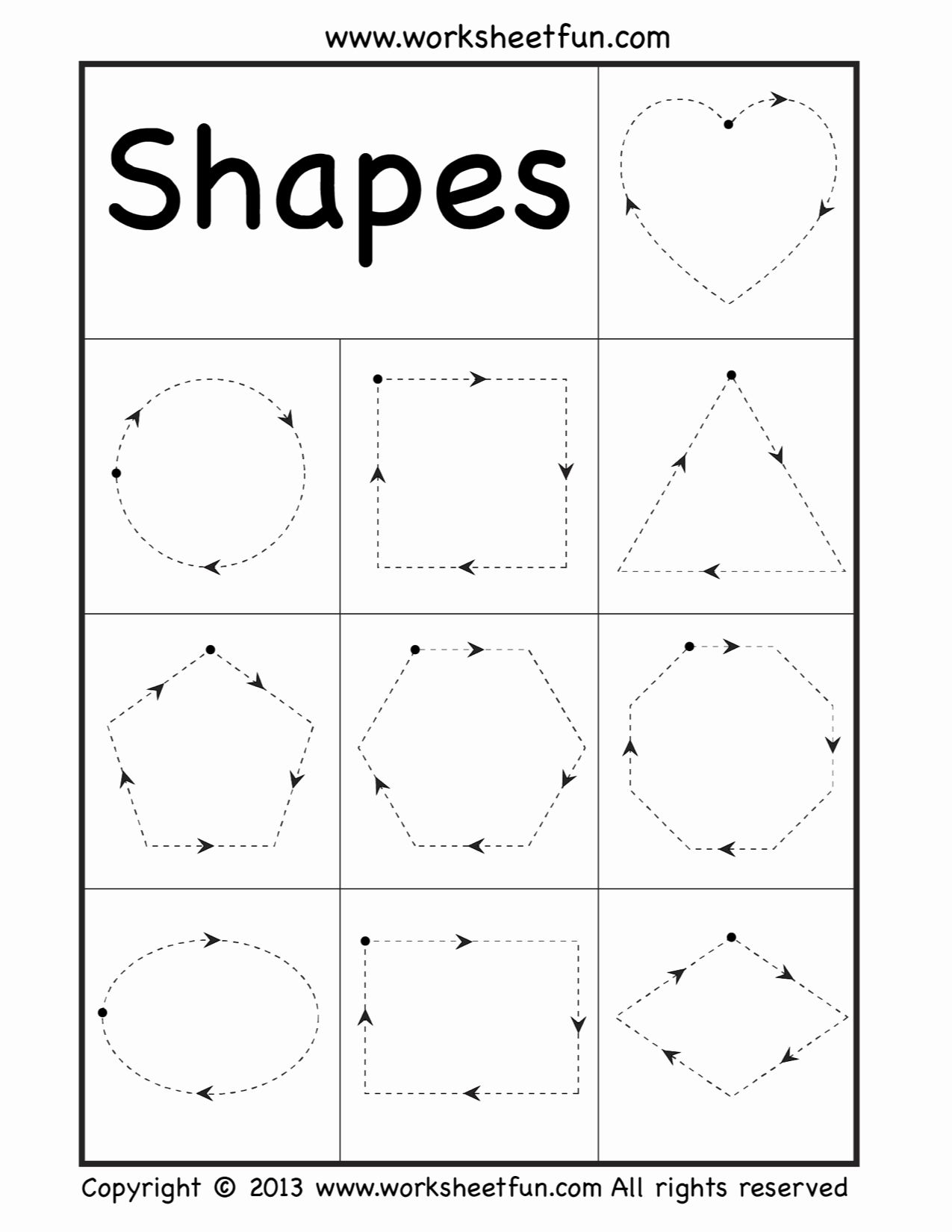 Shape Worksheets For Preschoolers In 2020 | Shape Tracing