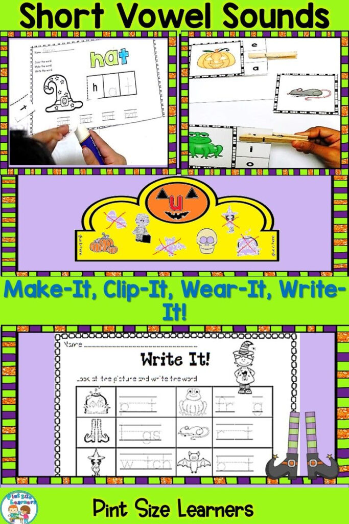 Short Vowel Activities | Halloween Themed Vowel Centers