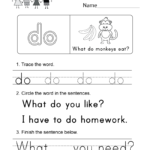 Sight Word (Do) Worksheet   Free Kindergarten English