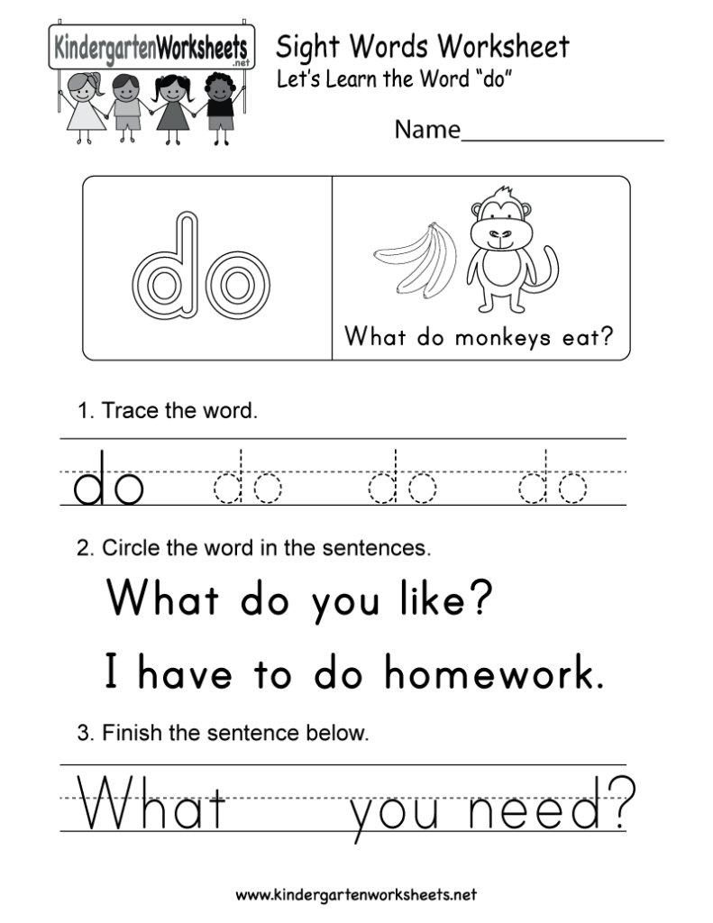 Sight Word (Do) Worksheet   Free Kindergarten English