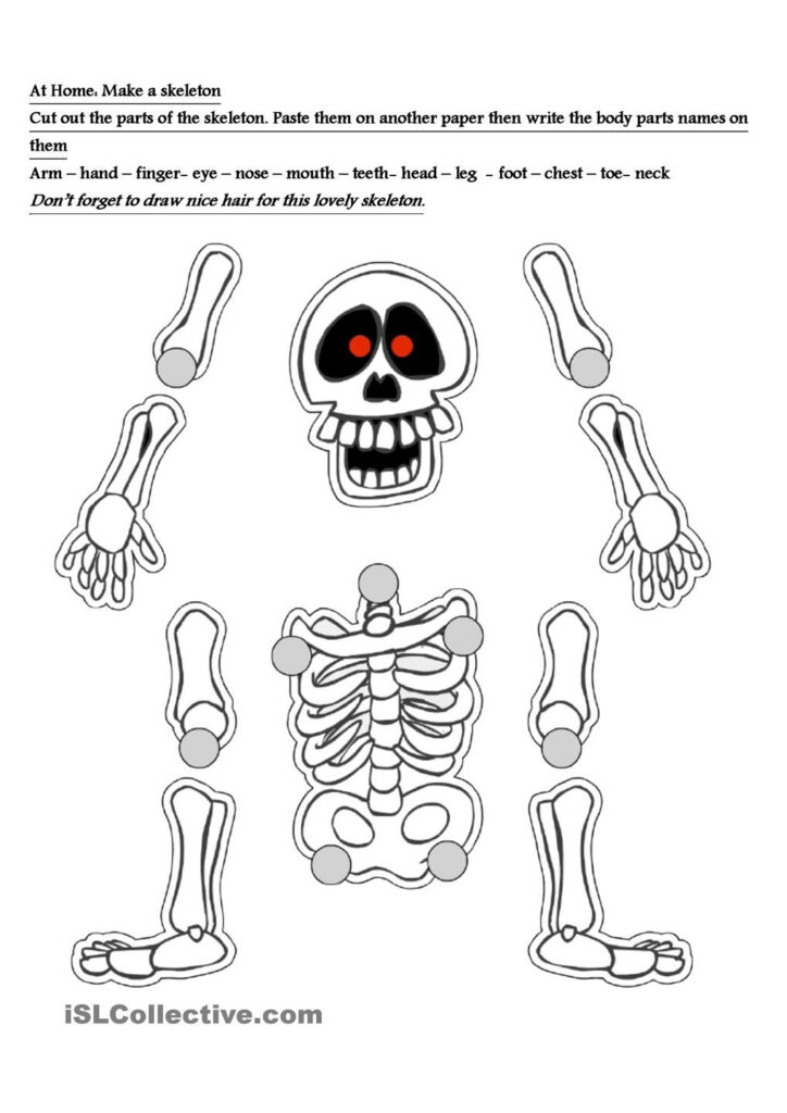 Skeleton Worksheet | Halloween Crafts, Day Of The Dead Art