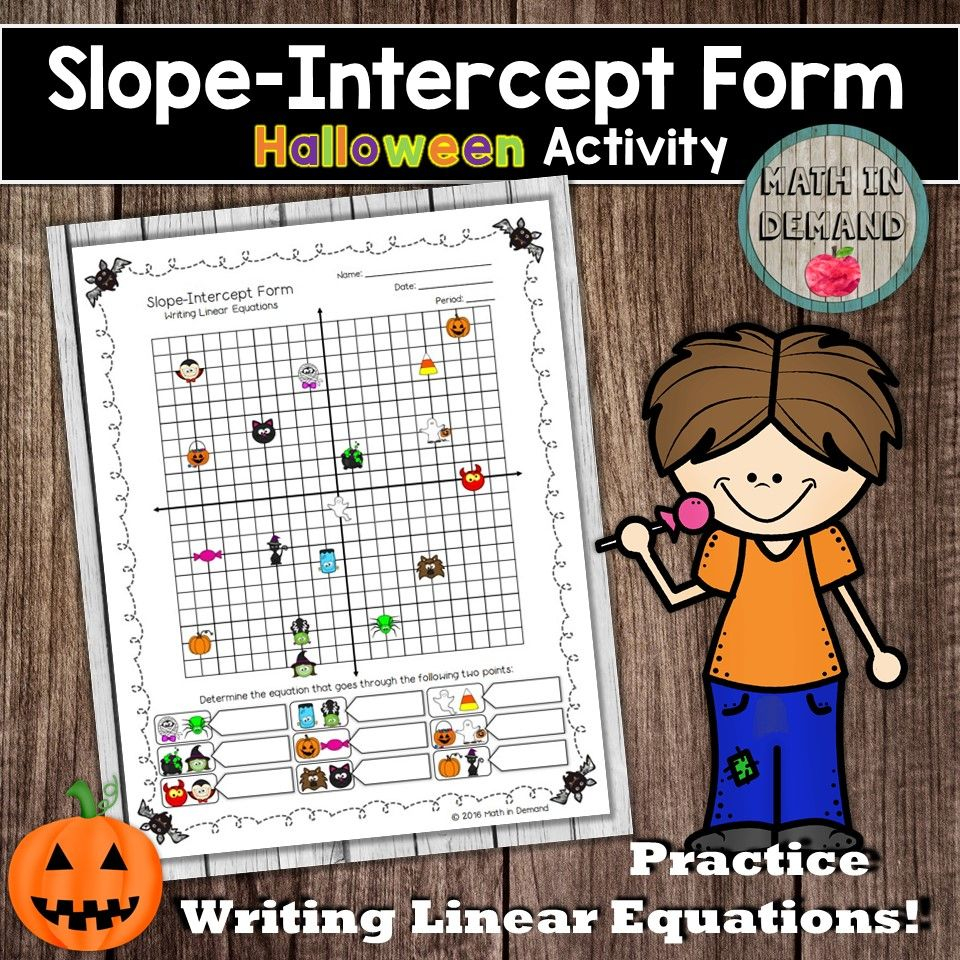 Slope Intercept Form Halloween Activity (Writing Linear