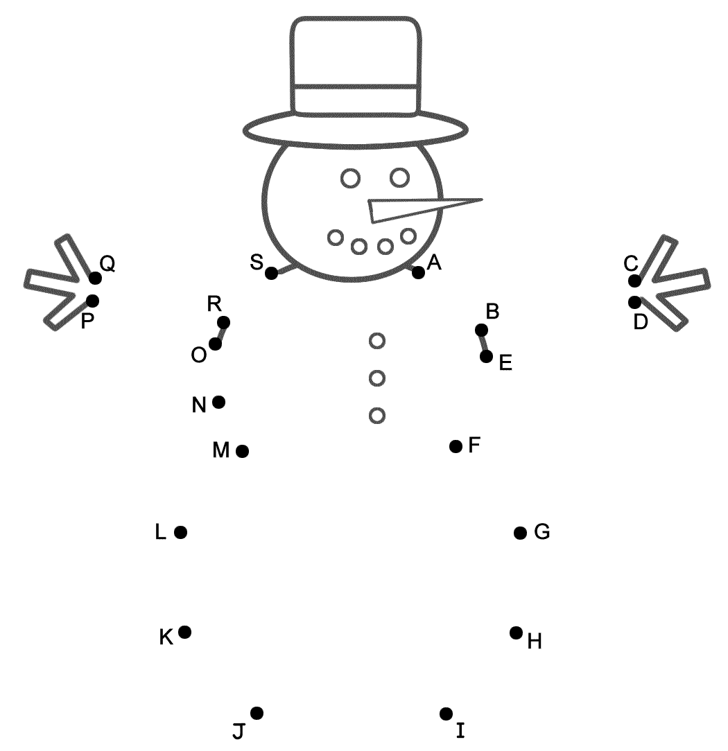 Snowman - Connect The Dotscapital Letters (Christmas)