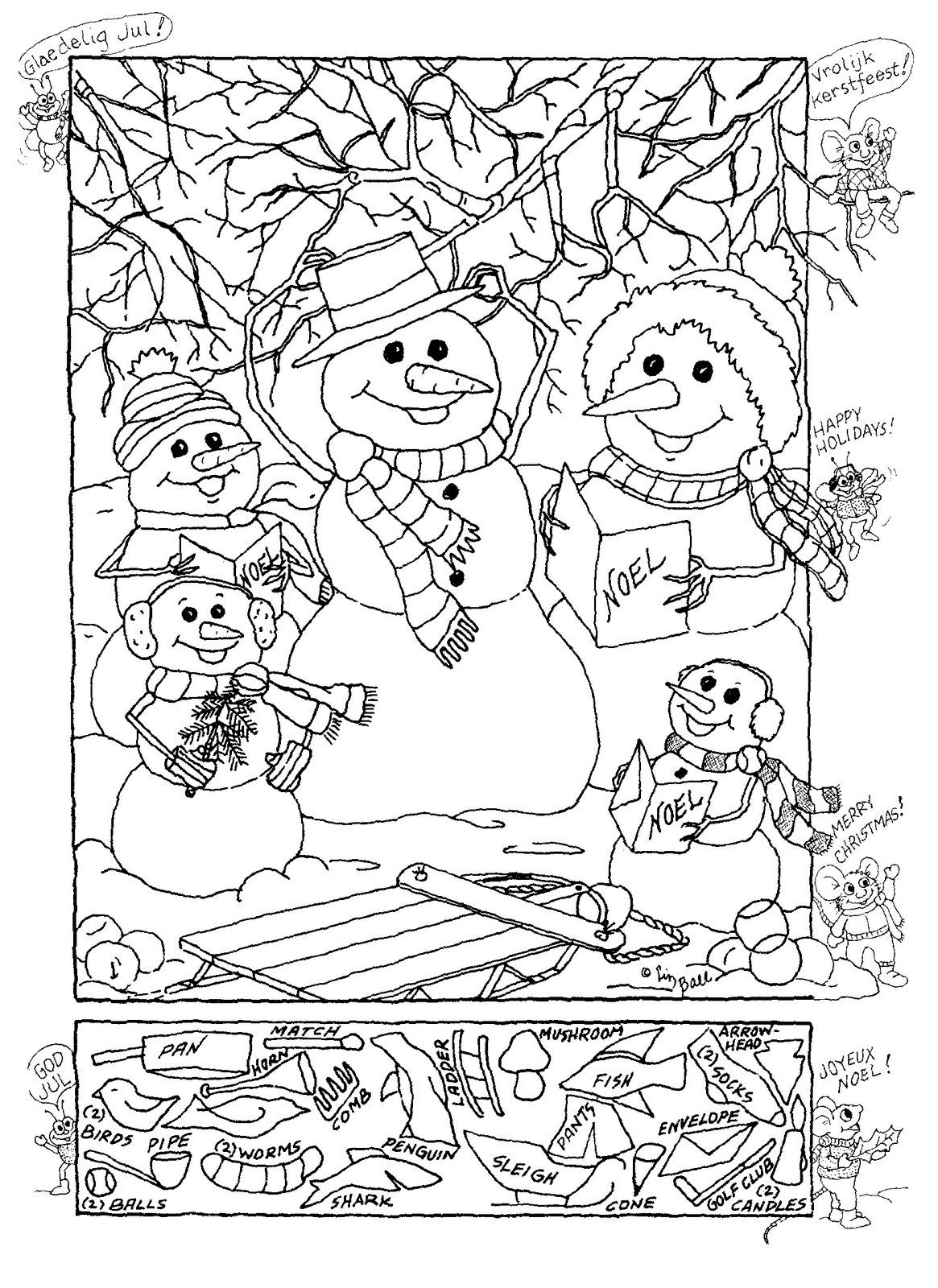 Snowman Hidden Picture Puzzle For Christmas! | Hidden