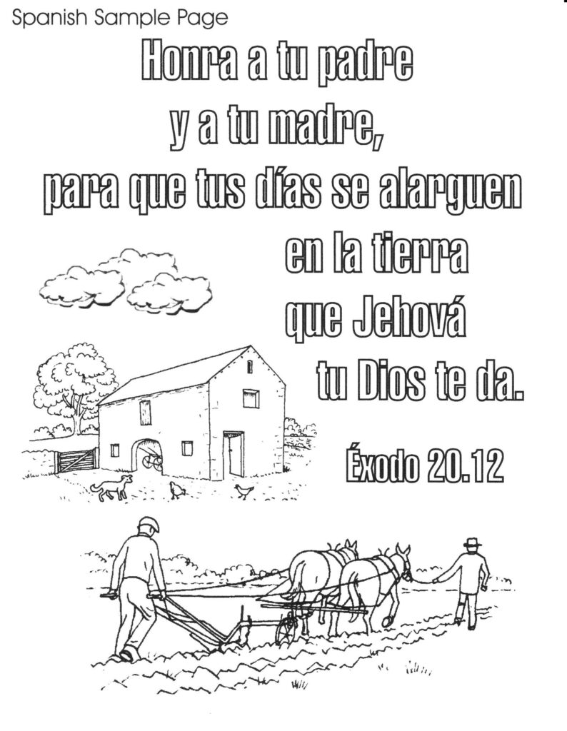 Spanish 1,700×2,192 Pixels | Christian Coloring Book