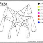 Spanish Christmas Colornumber Pages Of A Piñata And A