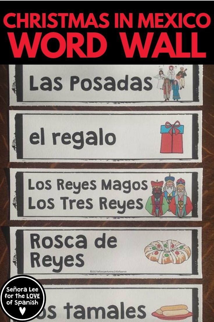 Spanish Christmas Word Wall - Christmas In Mexico Las