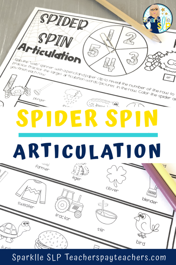 Spider Spin Articulation | Halloween Worksheets, Speech