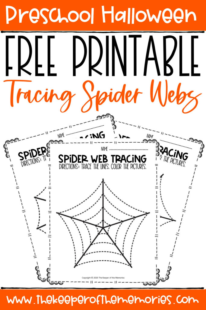 Spider Webs Preschool Halloween Tracing Worksheets   The