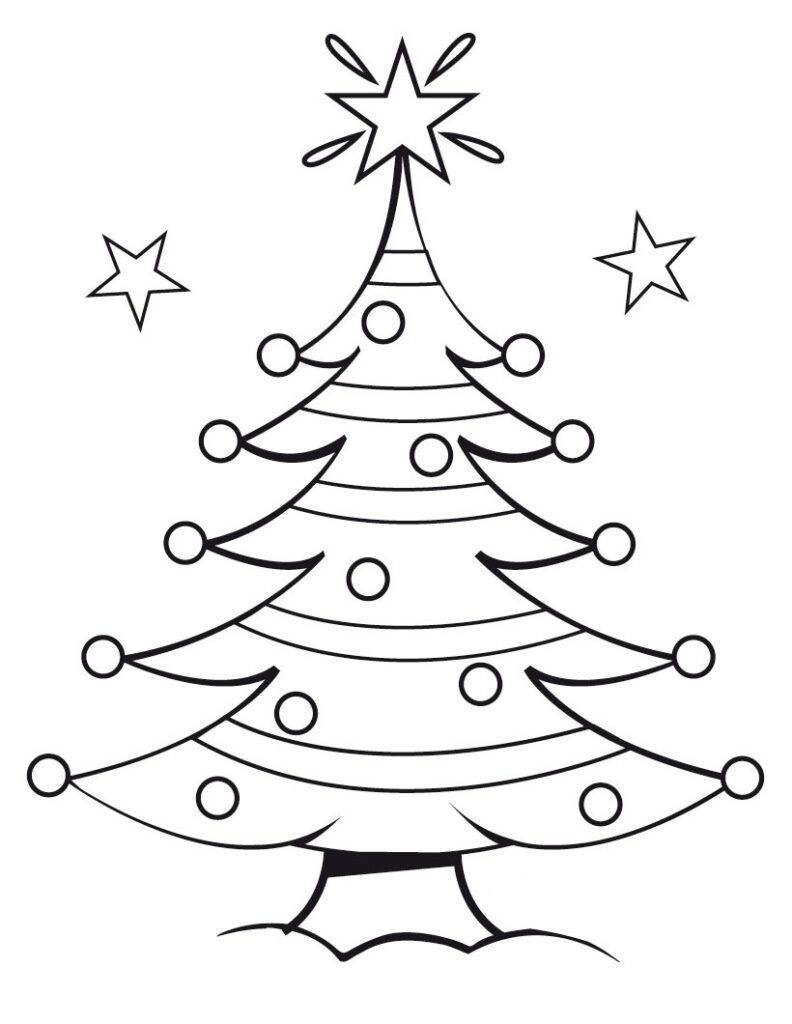 Splendi Printable Christmas Tree Coloring Pages Picture