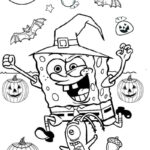 Spongebob Squarepants Scary Halloween Coloring Pages With