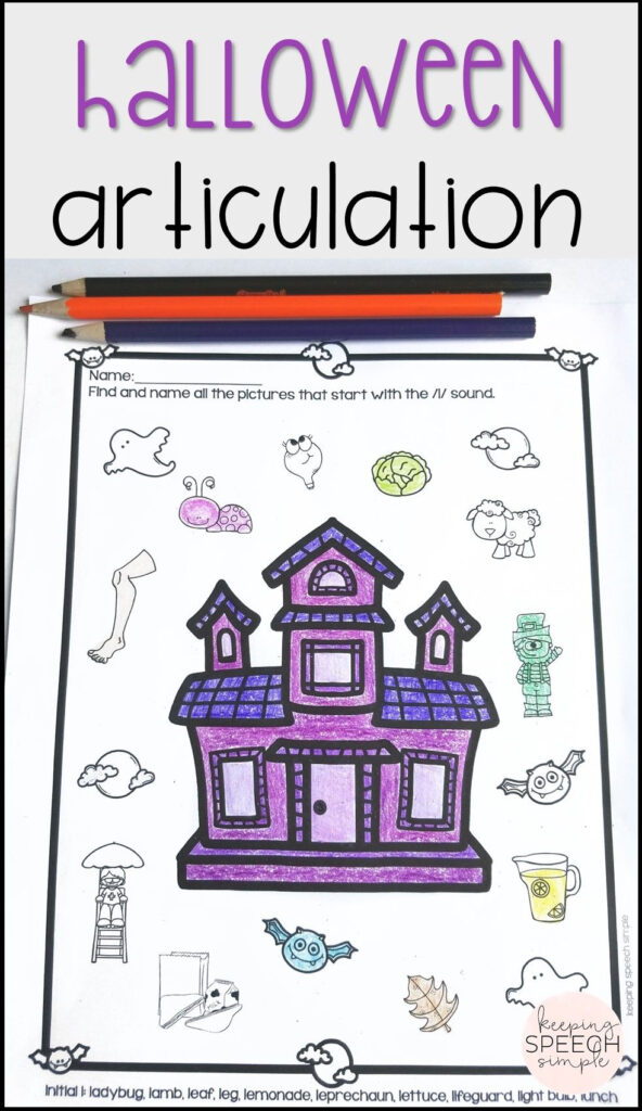 Spooky Speech  Halloween Themed No Prep Worksheets For