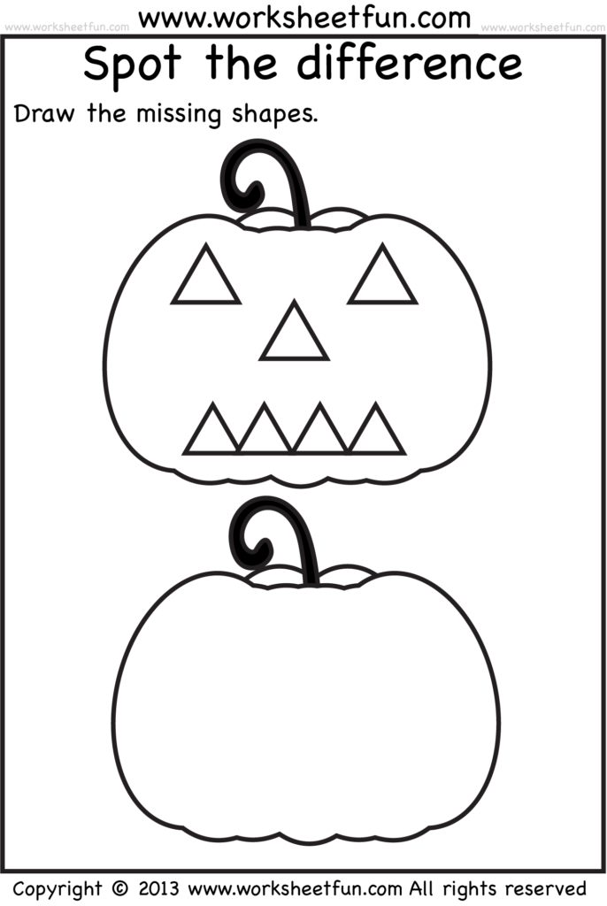 Spot The Difference – Pumpkin – 1 Worksheet / Free Printable