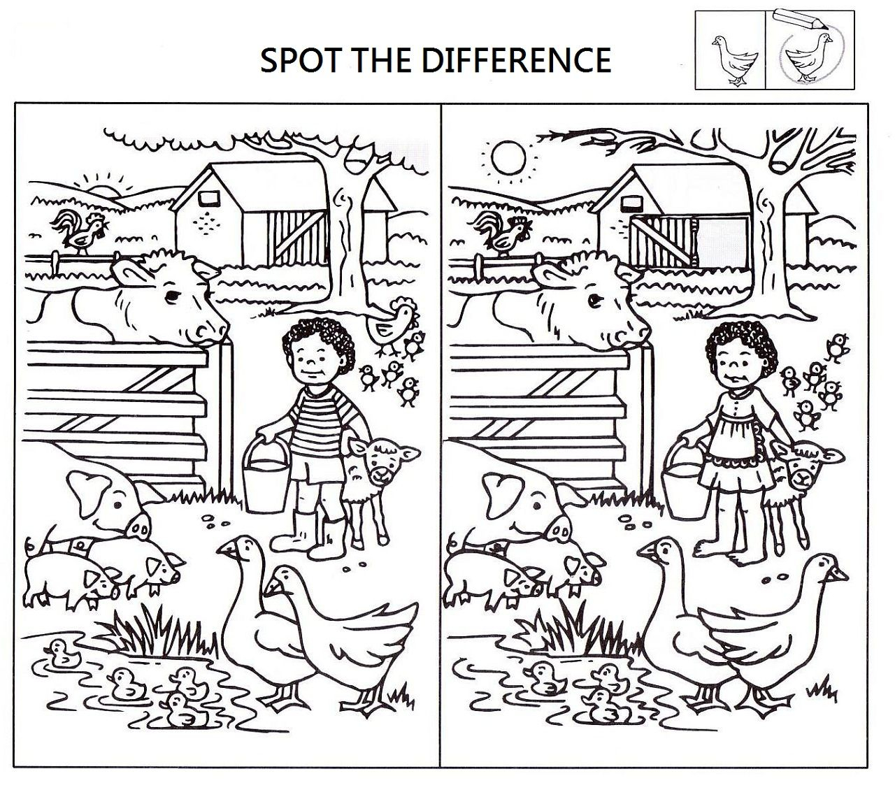 Spot The Difference Worksheets For Kids Find Printable Math