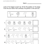 Spring Patterns Worksheet For Kindergarten