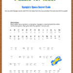 Squigly's Space Secret Code | Word Puzzles For Kids With Alphabet Code Worksheets Free