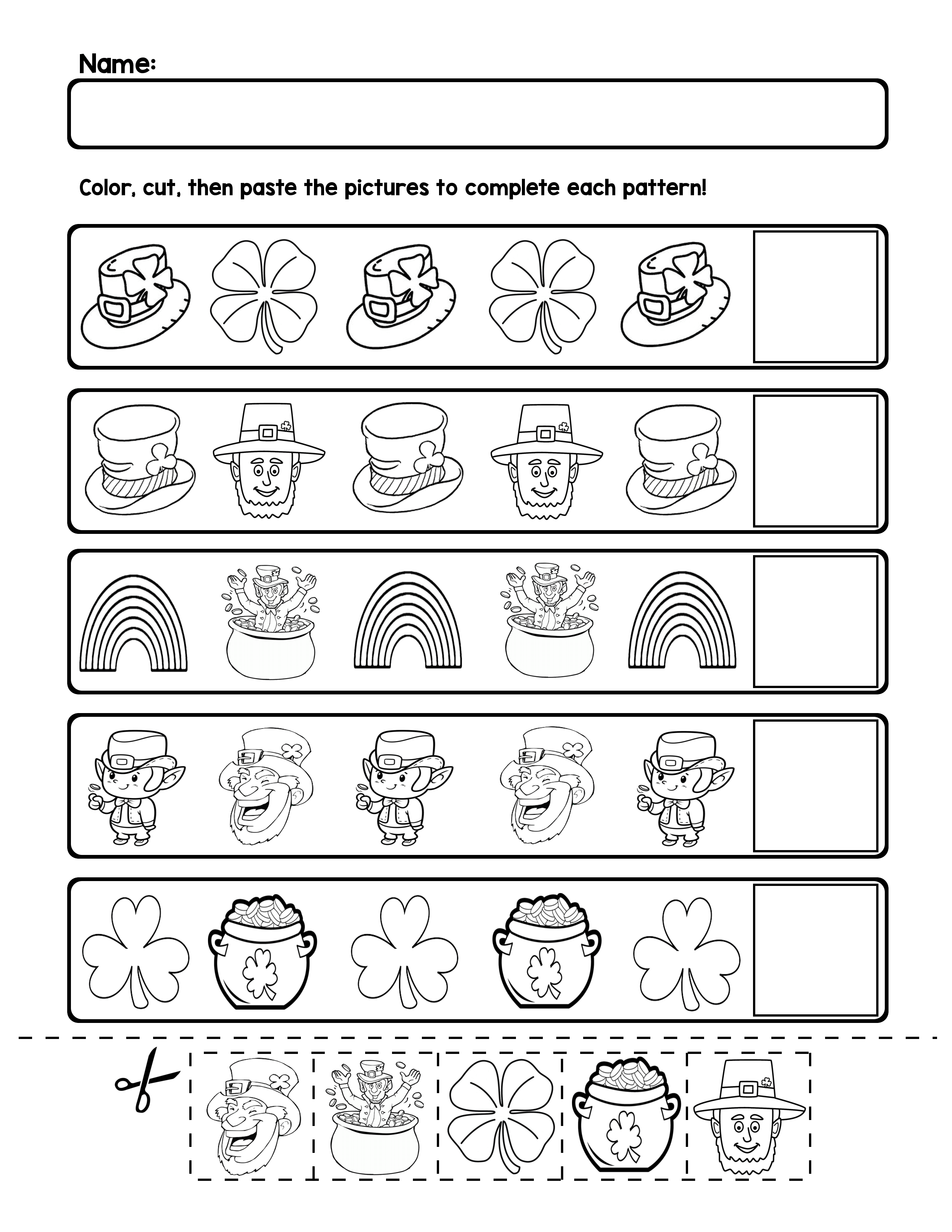 Christmas Ab Pattern Worksheets